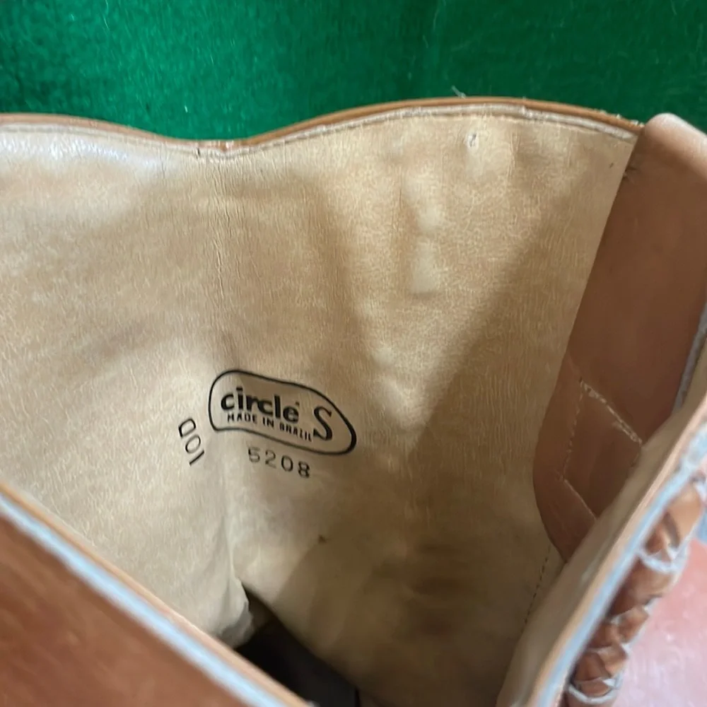 Vintage tan leather cowboy boots - Picture 2 of 4